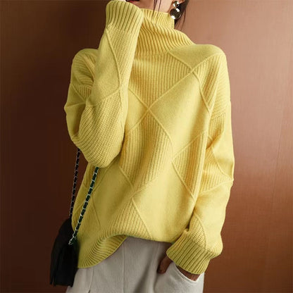Women's Loose-Fit High-Neck Knit Sweater