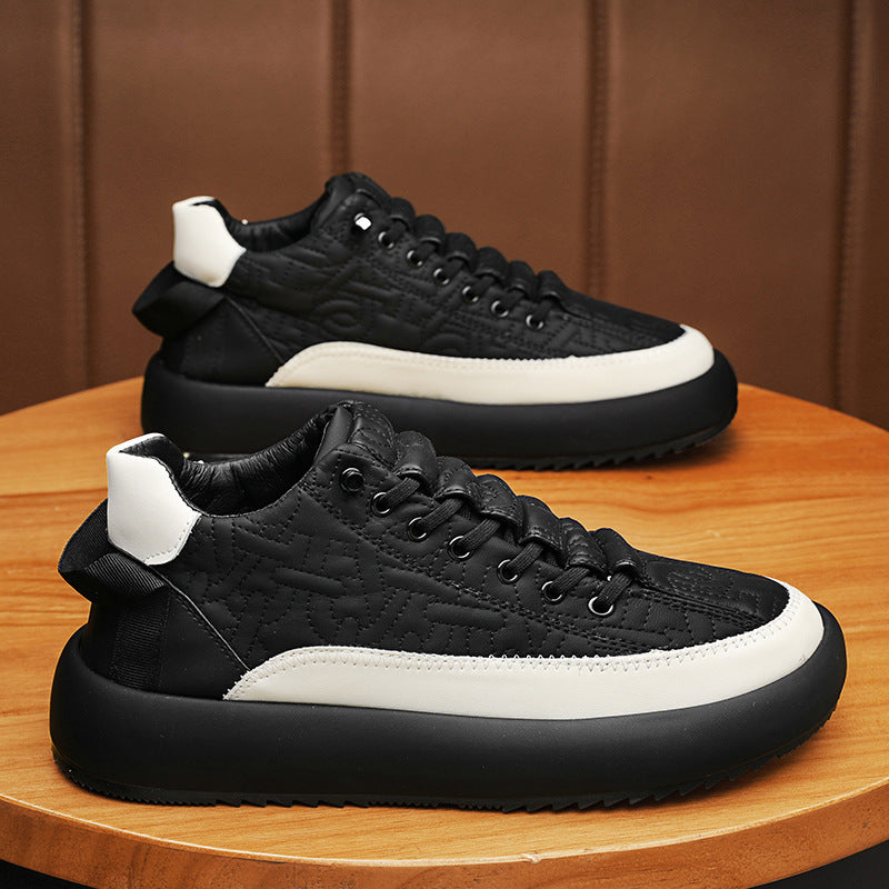 Men's Faux Leather Casual Sneakers – Slip-On Style