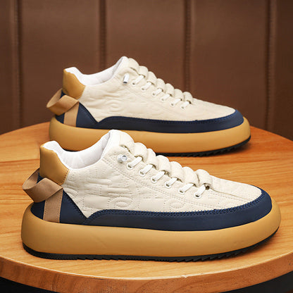 Men's Faux Leather Casual Sneakers – Slip-On Style