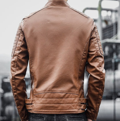 Men's Faux Leather Jacket – Classic Casual Coat