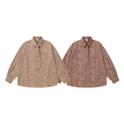 College Wind Long Sleeve Shirt for Men