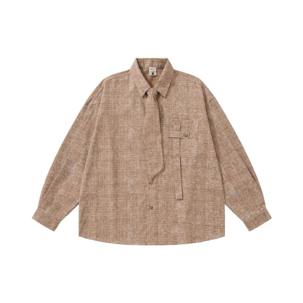 College Wind Long Sleeve Shirt for Men - Yellow / M