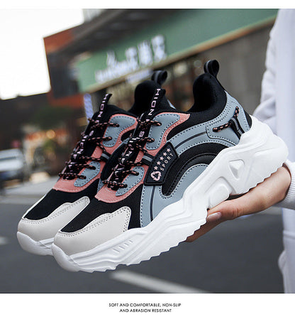 Women's Chunky Sole Sneakers – Casual White Trainers