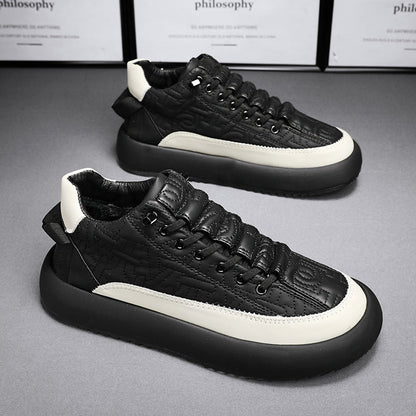 Men's Faux Leather Casual Sneakers – Slip-On Style