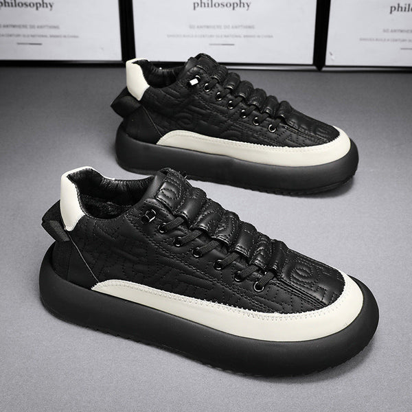 Men's Faux Leather Casual Sneakers – Slip-On Style