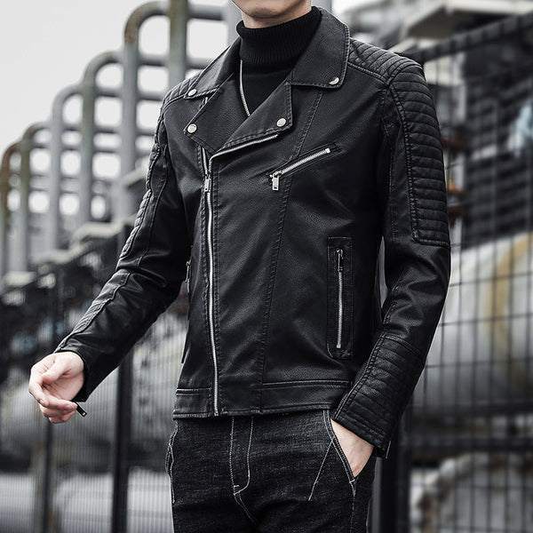 Men's Faux Leather Moto Jacket – Fitted Riding Style