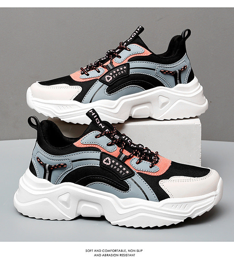 Women's Chunky Sole Sneakers – Casual White Trainers