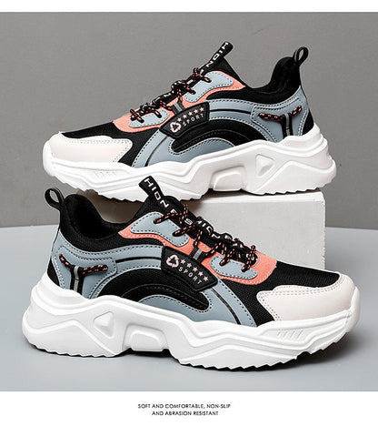 Women's Chunky Sole Sneakers – Casual White Trainers