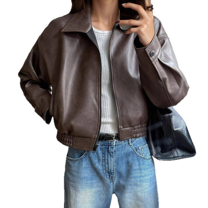 Women's Faux Leather Jacket – Retro Vintage-Inspired Style