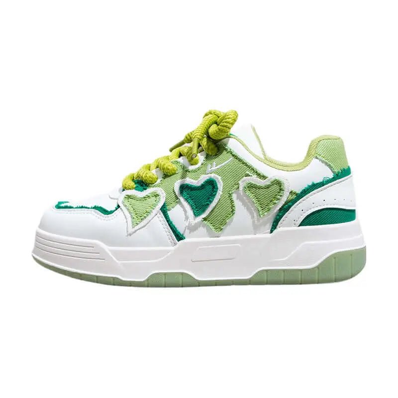 Love Single Shoe Dopamine Design Thick Soled Shoes for Women - White/Pink/Green, White/Blue, Sizes 35 - 40 - SuzynmomSuzynmomeproloLove Single Shoe Dopamine Design Thick Soled Shoes for Women - White/Pink/Green, White/Blue, Sizes 35 - 40