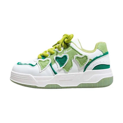 Love Single Shoe Dopamine Design Thick Soled Shoes for Women - White/Pink/Green, White/Blue, Sizes 35 - 40 - SuzynmomSuzynmomeproloLove Single Shoe Dopamine Design Thick Soled Shoes for Women - White/Pink/Green, White/Blue, Sizes 35 - 40