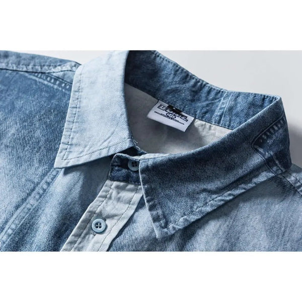 Suzynmom Casual Oversized Denim Shirt for Men in Denim Blue - SuzynmomSuzynmomeproloSuzynmom Casual Oversized Denim Shirt for Men in Denim Blue